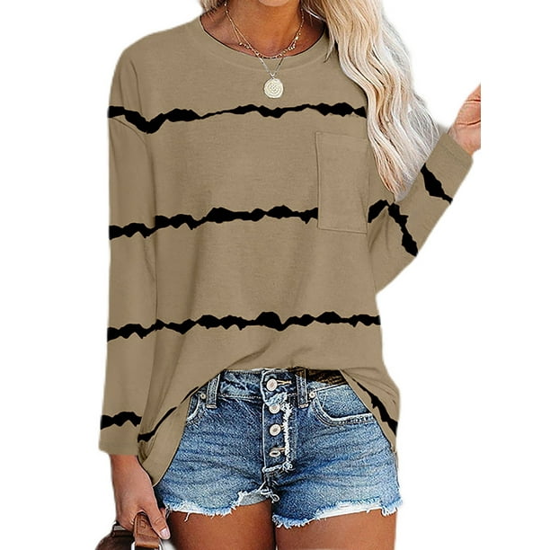 Frieed Womens Stripe Print Tops Autumn Winter Long Sleeve Round Neck Color Block Top T-Shirt Blouse Frieed Womens Stripe Print Tops Autumn Winter Long Sleeve Round Neck Color Block Top T-Shirt Blouse